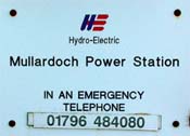 Mullardoch Power Station sign