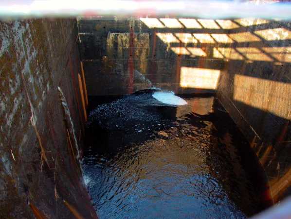 Clachan surge shaft - water level dropping
