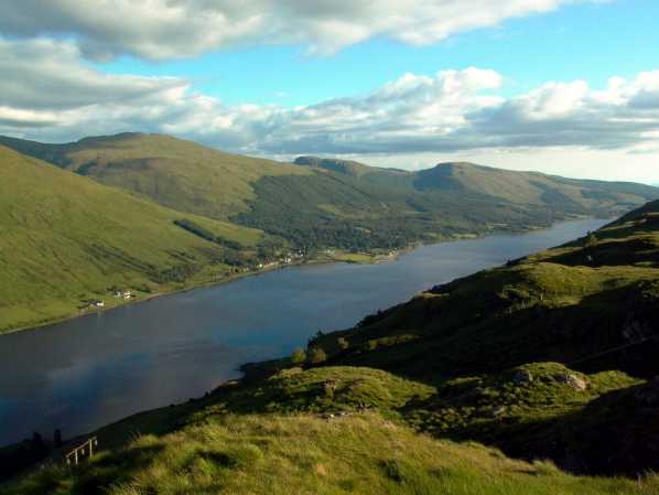 Clachan inclined railway - view from top, looking along Loch Fyne