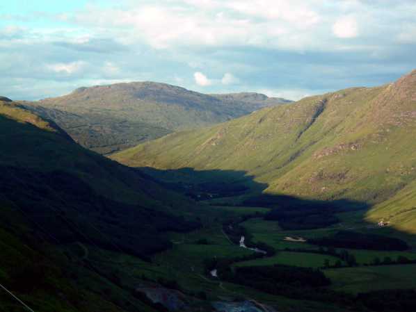 Clachan inclined railway - view from top, looking up Glen Fyne
